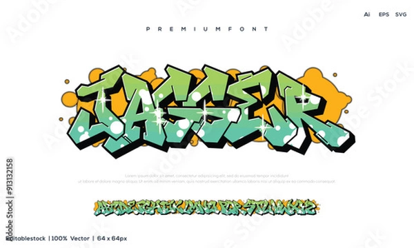 Fototapeta Graffiti alphabet graffiti letter pink color with dripping and bubble style for poster, print files, t-shirt design