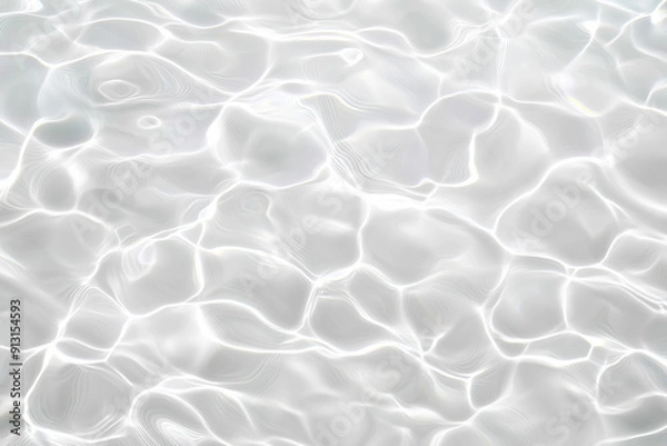 Fototapeta Abstract white transparent water shadow surface texture natural ripple background