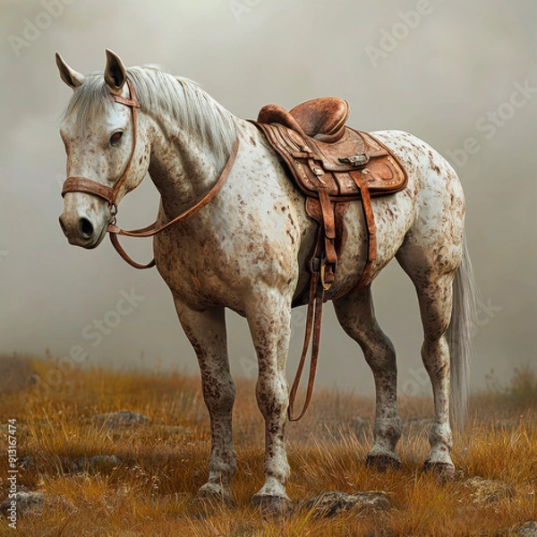 Obraz horse in a stable generative IA