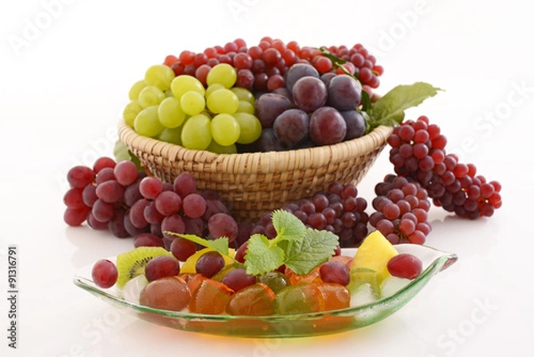 Fototapeta 新鮮な葡萄とフルーツ