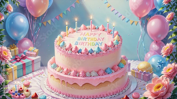 Obraz バースデーケーキ