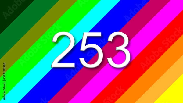 Fototapeta 253 colorful rainbow background year number