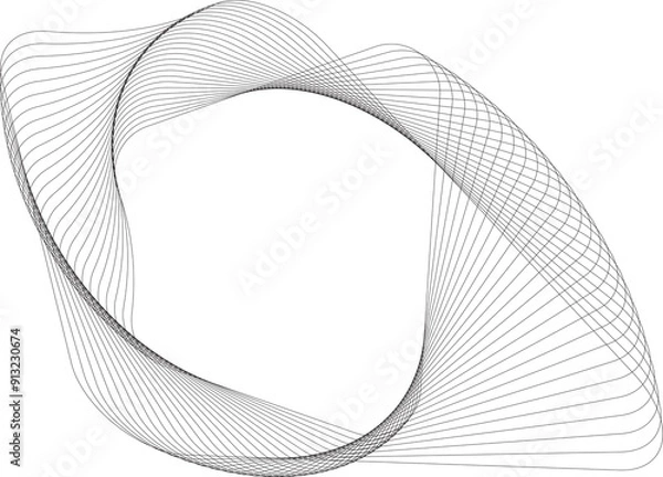 Fototapeta Geometric shape line with blend effect effect. Futuristic technology concept
