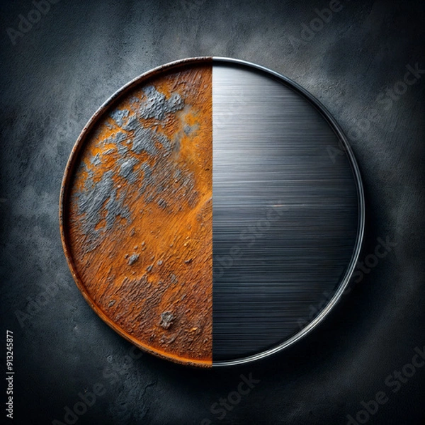 Fototapeta demonstrating the effectiveness of a professional-grade rust converter