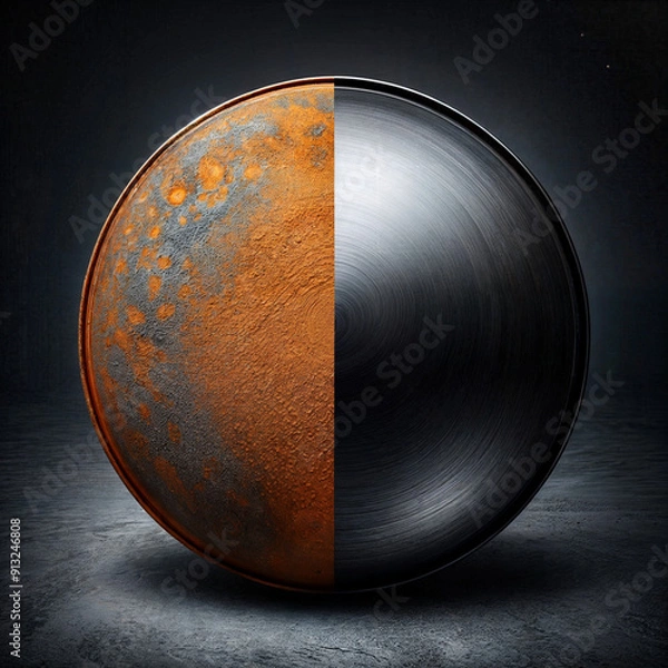 Fototapeta demonstrating the effectiveness of a professional-grade rust converter