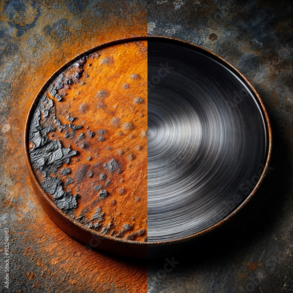 Fototapeta demonstrating the effectiveness of a professional-grade rust converter