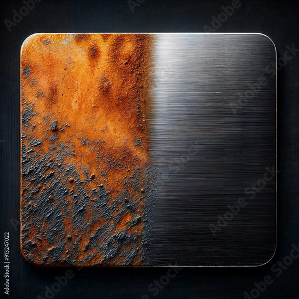 Fototapeta demonstrating the effectiveness of a professional-grade rust converter