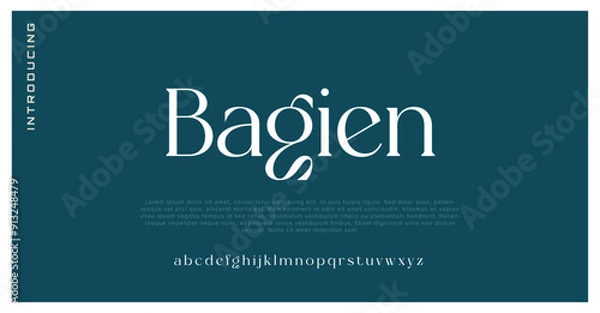 Fototapeta Bagien elegant and luxury font alphabet vector set