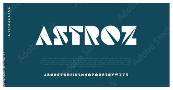 Fototapeta Astroz futuristic modern elegant font alphabet vector