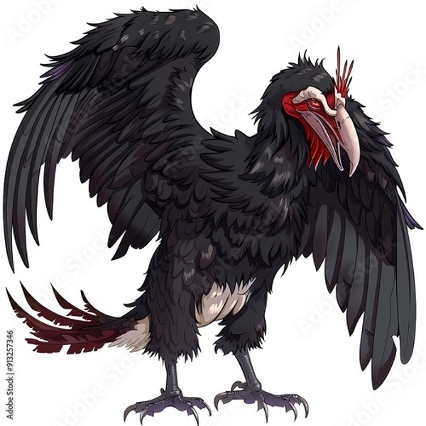 Fototapeta Condor devil fantasy animal cartoon isolated whitebackground 16:9