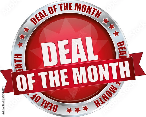 Obraz modern red deal of the month sign