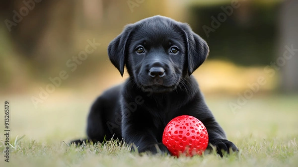 Obraz black labrador puppy