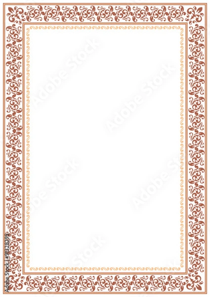 Obraz gentle brown floral border