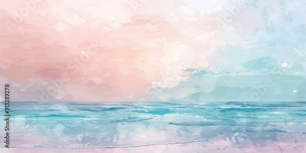 Fototapeta Peaceful Beach with Soft Pastel Colors