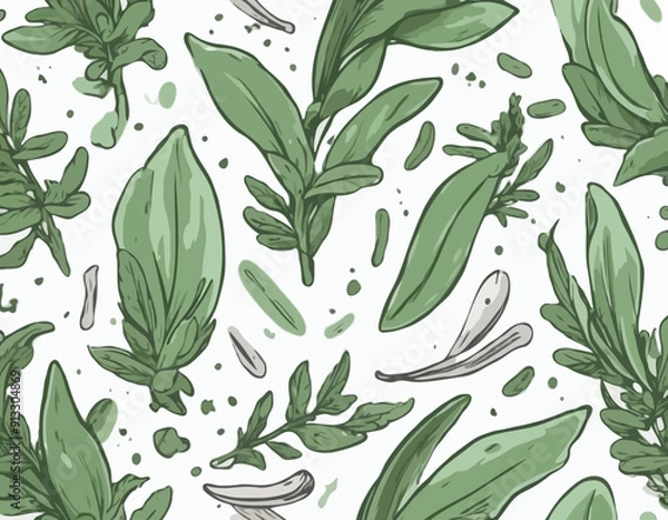 Fototapeta Sage Herb and Spice Icon 