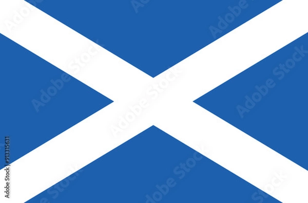 Fototapeta National flag of Scotland. Scottish flag. Vector illustration. 