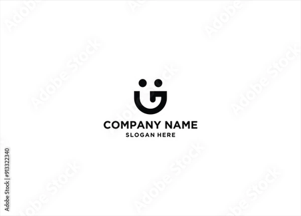 Fototapeta Letter G smile vector logo design