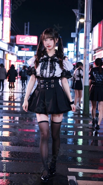 Obraz 夜の街の地雷系女子