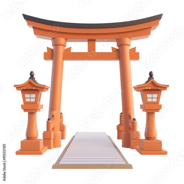 Fototapeta Serene Passage to Tranquility, transparent background, white background