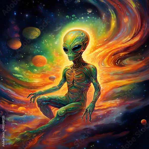 Fototapeta Alien On A Galaxy