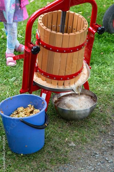 Obraz Pressing of fresh apple juice