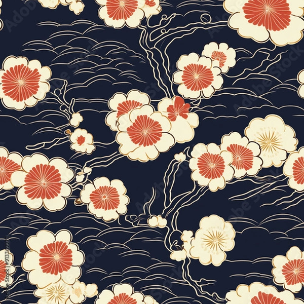 Obraz Seamless Pattern Japanese, wallpaper