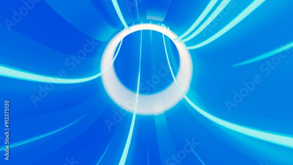 Obraz Blue Light Speed Tunnel 4K