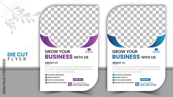 Obraz Admission Die cut flyer design