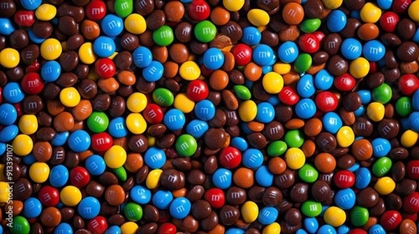 Obraz Colorful chocolate candies close-up.