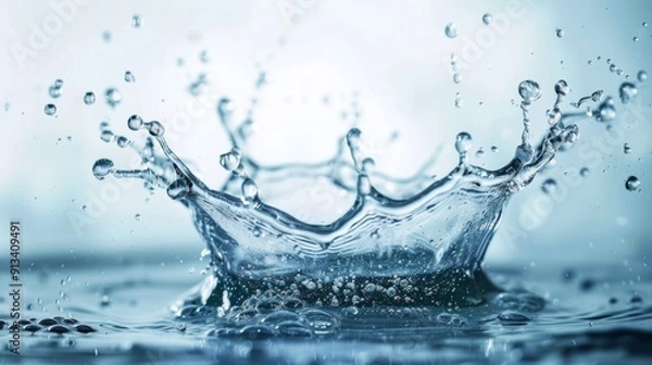 Obraz Water splash white background illustration generated by ai