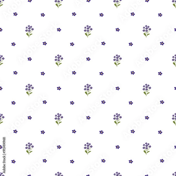 Fototapeta Flat floral pattern design for spring