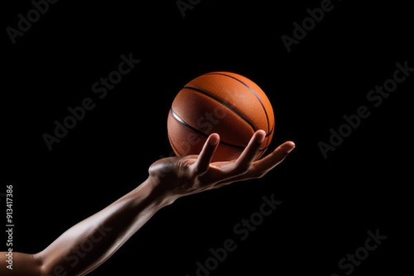 Obraz Hands throwing or catching a basketball ball isolated. From my sport series.