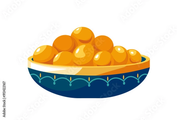 Obraz Bowl of Gulab Jamun vector