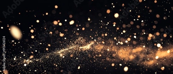 Fototapeta overlay of electric spark dots, on black background, Generative AI 