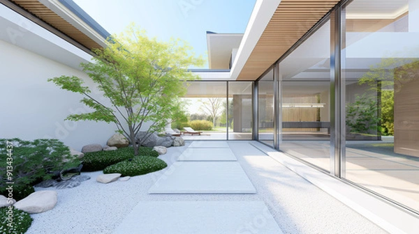 Fototapeta 和モダンな日本家屋の豪邸