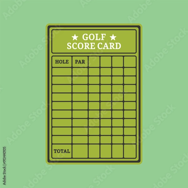 Fototapeta Golf Score Card Illustration
