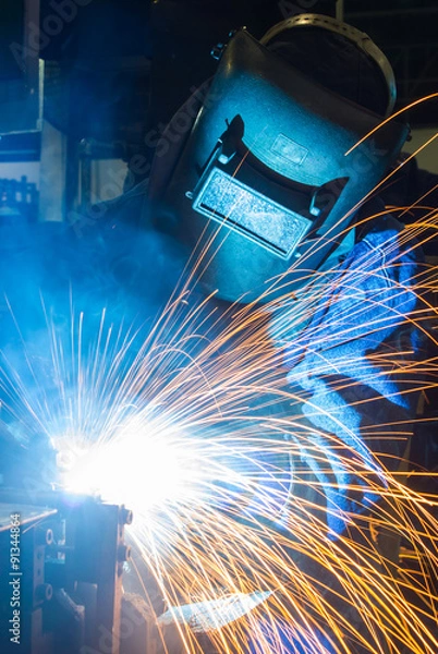 Obraz welder Industrial  automotive part in factory
