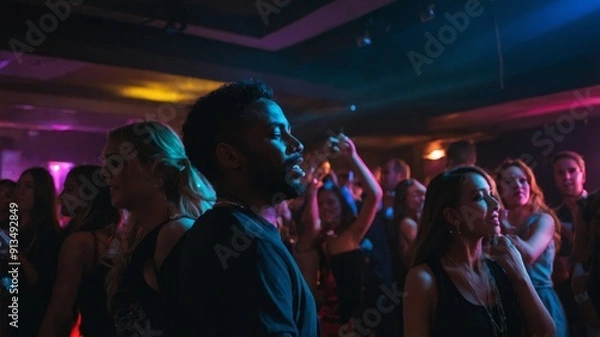Obraz Photo nightlife with people dancing in a club