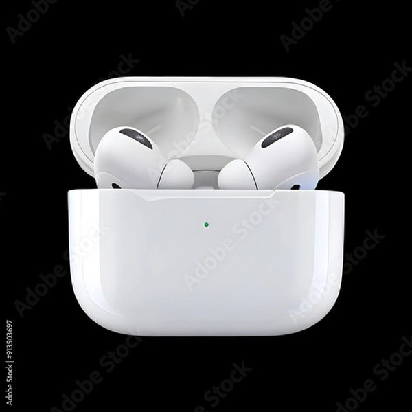 Fototapeta isolated of apple airpods pro isolated shot display on white background
