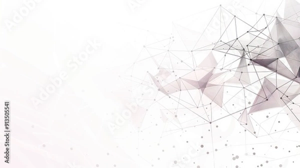 Obraz Abstract Geometric Network Design with White Background