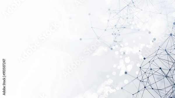 Obraz Abstract Geometric Network with Bokeh Effect