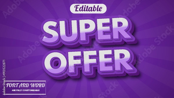 Obraz Super offer 3d editable vector text effects for social media post