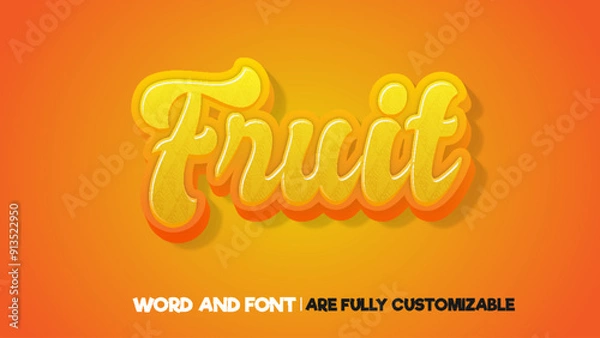 Obraz Fruit editable text effect yellow and orange combination