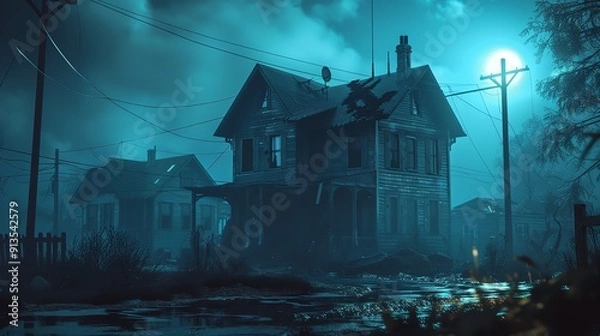 Fototapeta 3D Illustration of a Halloween Concept Background of Red Smoke