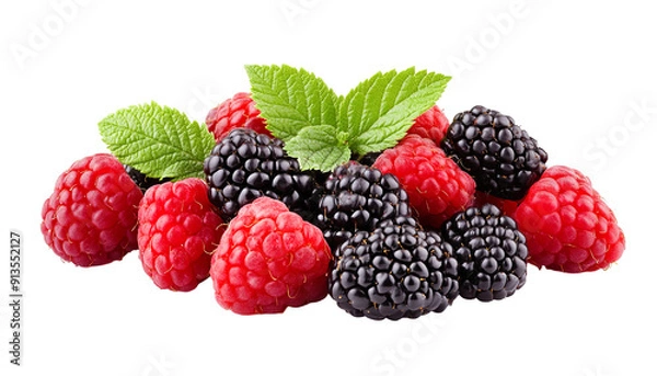 Fototapeta forest berries isolated PNG white background