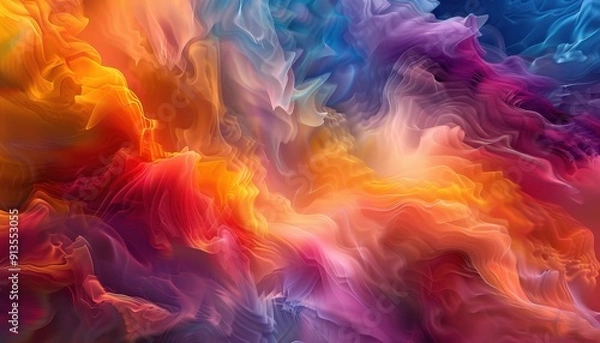 Fototapeta Vibrant Abstract Swirls of Color Create Dynamic Visual Harmony in a Dreamlike Landscape