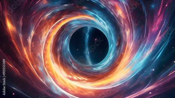 Fototapeta Portal to Another Dimension with Vibrant Cosmic Vortex