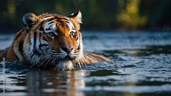 Obraz tiger in the river