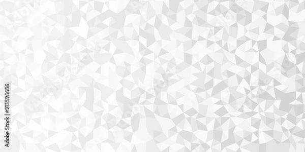 Fototapeta Vector geometric seamless technology gray and white diamond triangle background. Abstract digital grid light pattern white Polygon Mosaic triangle business and corporate background.