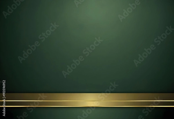 Fototapeta Chic green and gold luxury background with a modern aesthetic, incorporating minimalist lines and a sleek finish with reflective elements